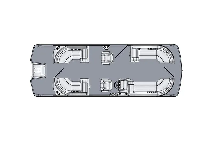 Slide: The Image of Manufacturer Provided Image: Floor plan of 2025 Harris Cruiser 230 pontoon boat, showcasing seating and layout. - 22