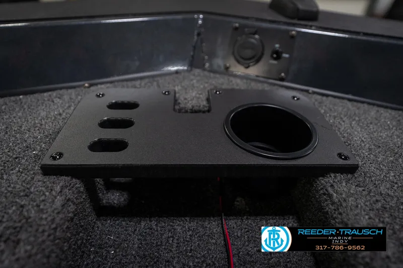 Slide: The Image of 2026 Lund 1775 Renegade boat detail with Renegade branding and Reeder-Trausch Marine logo. - 42