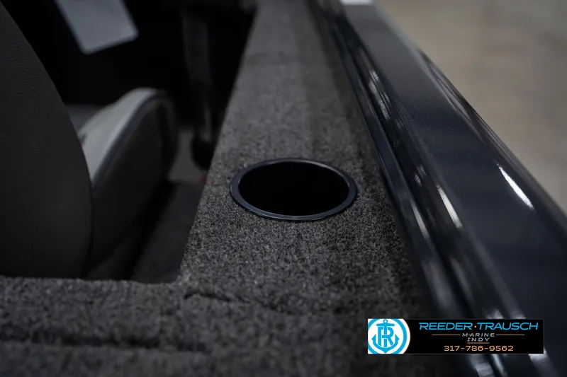 Slide: The Image of 2026 Lund 1775 Renegade boat trailer with logo, displayed at Reeder-Trausch Marine. - 45