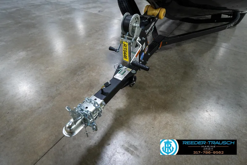 Slide: The Image of 2026 Lund 1775 Renegade boat cleat detail, Reeder Trausch Marine logo visible. - 48