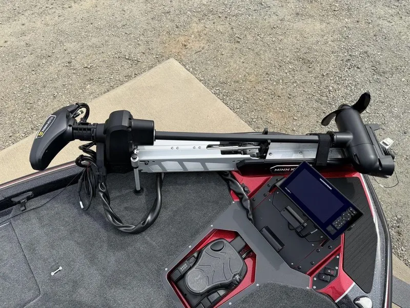 Slide: The Image of 2025 Skeeter ZXR20 boat with Minn Kota trolling motor and fishfinder on deck. - 4