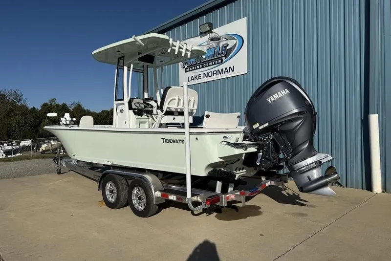 Slide: The Image of 2026 Tidewater 2300 Carolina Bay boat with Yamaha engine on trailer. - 3