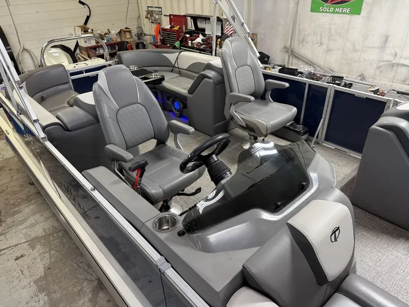 Slide: The Image of Tahoe LTZ 2385 Quad Lounge Tritoon Pontoon & Honda 4-Stroke EFI 2022 - 4