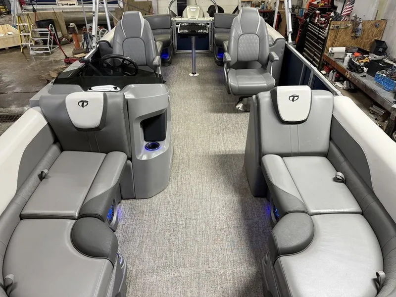 Slide: The Image of Tahoe LTZ 2385 Quad Lounge Tritoon Pontoon & Honda 4-Stroke EFI 2022 - 8
