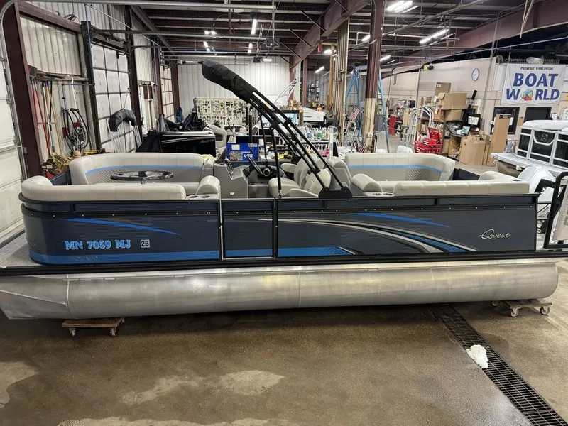 Slide: The Image of Qwest 822 100HP Quad Lounge Pontoon 2023 - 3