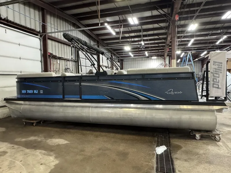 Slide: The Image of Qwest 822 100HP Quad Lounge Pontoon 2023 - 55