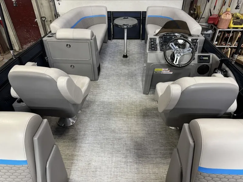 Slide: The Image of Qwest 822 100HP Quad Lounge Pontoon 2023 - 8