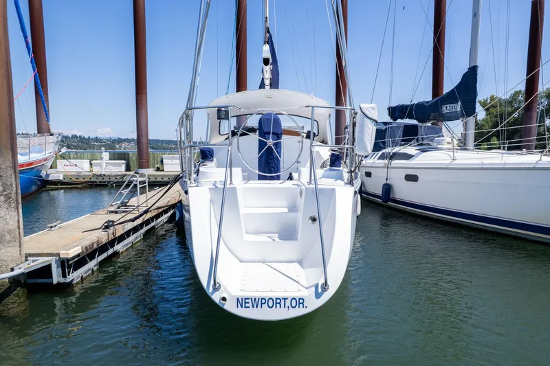Slide: The Image of 1978 Cascade High Side sailboat docked in Newport, Oregon marina. - 4