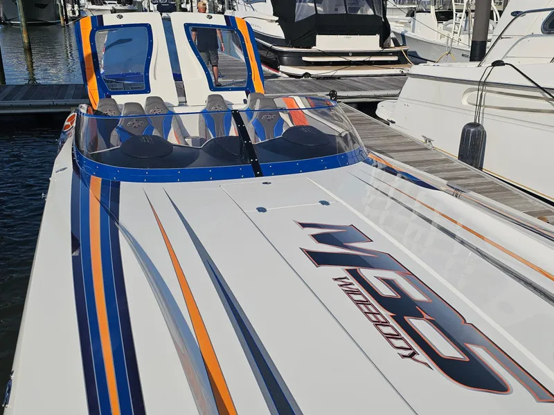 Slide: The Image of Close-up of 2010 Daves Custom Boats M35 propeller and drive system. - 20