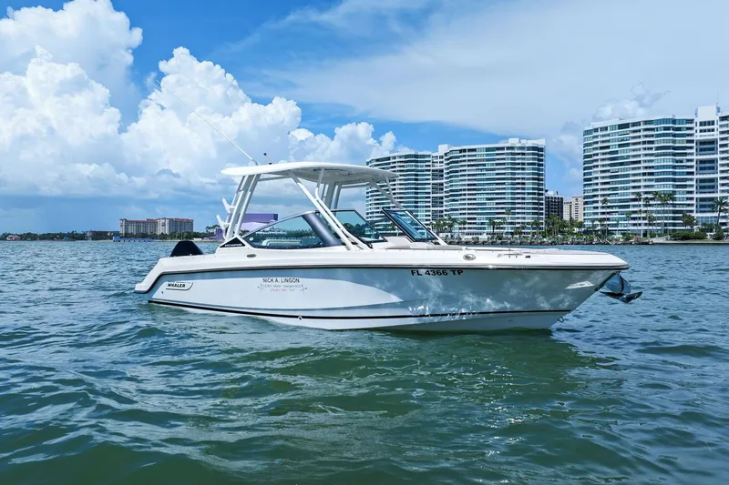 Slide: The Image of 2023 Boston Whaler 240 Vantage - Profile Bow 3/4 Starboard - 36