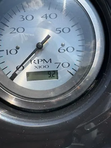 Slide: The Image of Close-up of a 2024 Bennington 20SVF RPM gauge displaying 92 RPM. - 12