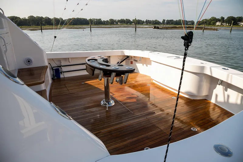 Slide: The Image of Control panel of 2022 Viking 54 Sport Coupe yacht with ZF throttle levers. - 35