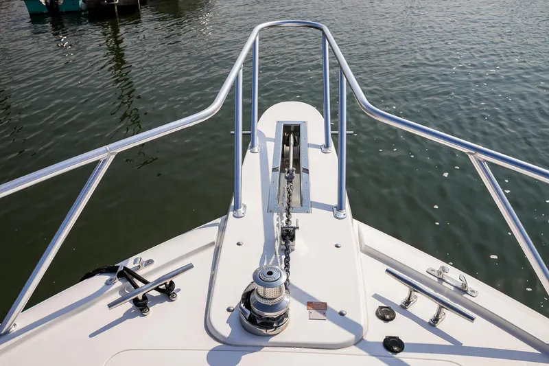 Slide: The Image of Luxurious interior of 2022 Viking 54 Sport Coupe with sleek wood finishes and modern amenities. - 57