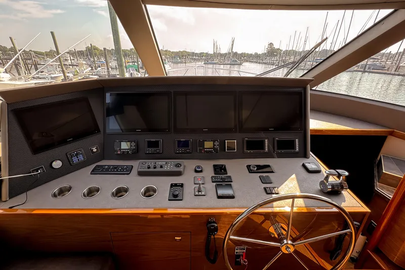 Slide: The Image of Luxurious interior of 2022 Viking 54 Sport Coupe yacht with modern amenities. - 66