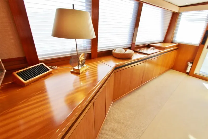 Slide: The Image of Luxurious interior of 1992 Tollycraft 53 Motor Yacht with elegant wood finish and decor. - 7