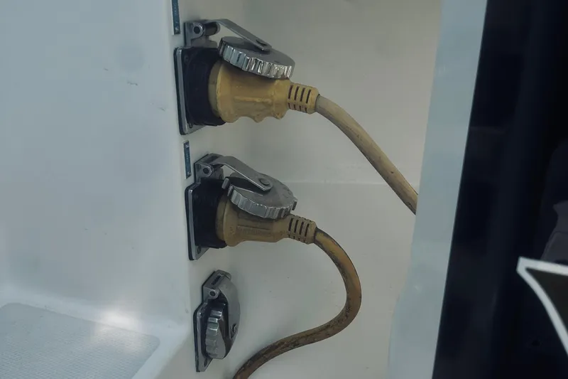 Slide: The Image of Power connections on a 2007 Sabreline 34 Express boat. - 21