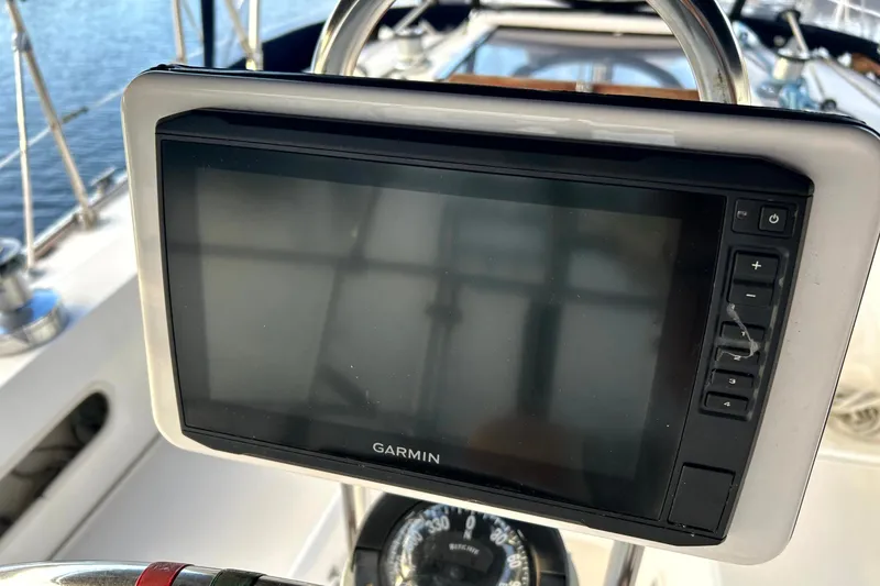 Slide: The Image of Garmin navigation system on 1989 Sabre 30 MKIII sailboat cockpit. - 5