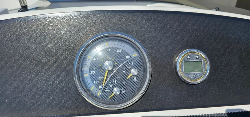 Slide: The Image of Dashboard of 2024 Bayliner Element M17 boat with speedometer and digital display. - 11