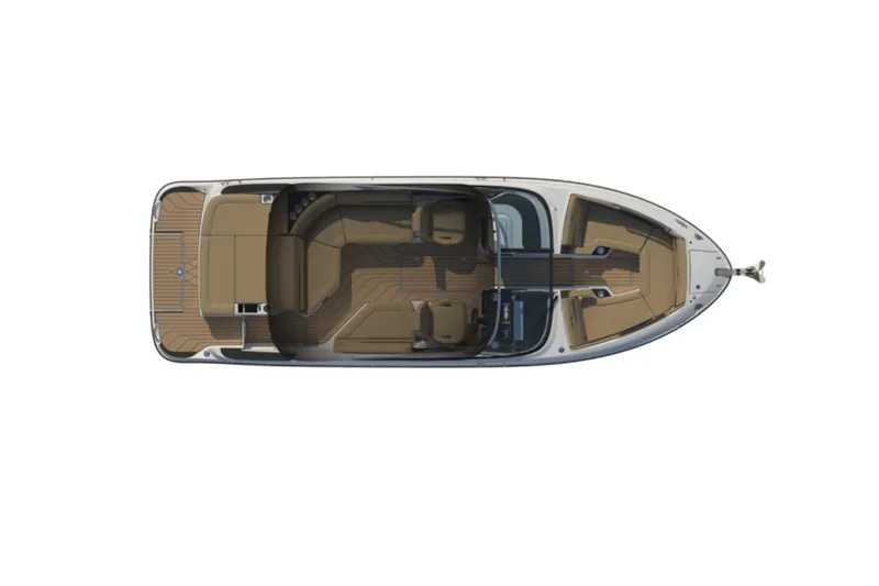 Slide: The Image of Manufacturer Provided Image: Top view of 2025 Sea Ray SLX 260 Surf boat, showcasing spacious interior layout. - 33