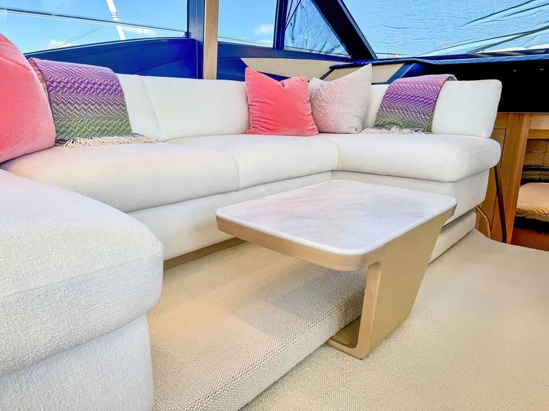 Slide: The Image of Luxurious interior of 2018 Princess S60 yacht with plush seating and modern decor. - 43