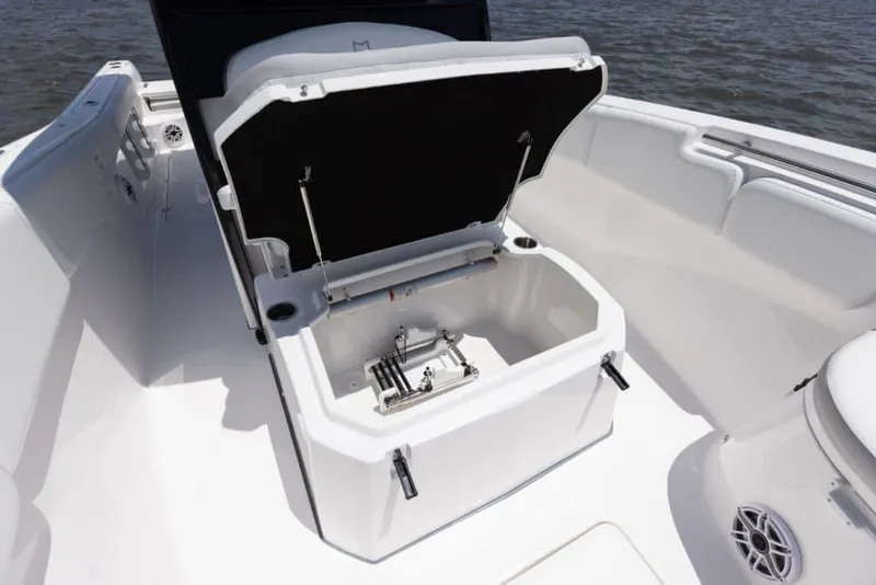Slide: The Image of Manufacturer Provided Image: 2024 Sea Fox 288 Commander boat with open storage compartment. - 9