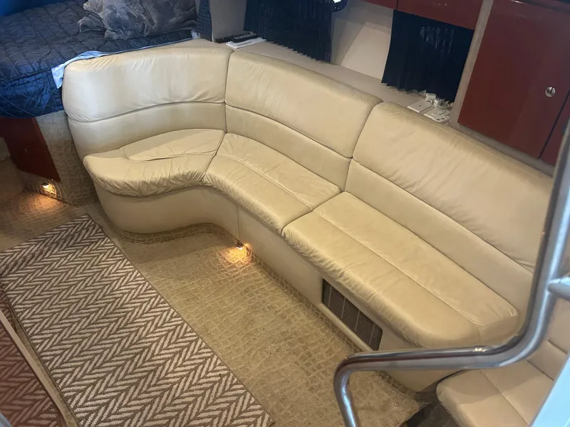 Slide: The Image of Luxurious beige leather seating in 2007 Formula 31 PC yacht interior. - 19