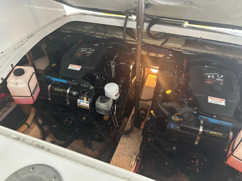 Slide: The Image of Engine compartment of a 2007 Formula 31 PC boat with twin MerCruiser engines. - 39