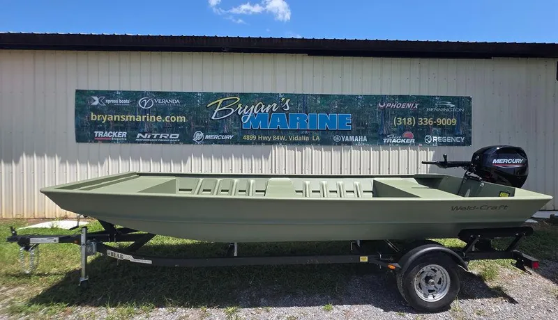 Slide: The Image of 2025 Weldcraft 1652-RL boat on trailer at Bryan's Marine dealership. - 4