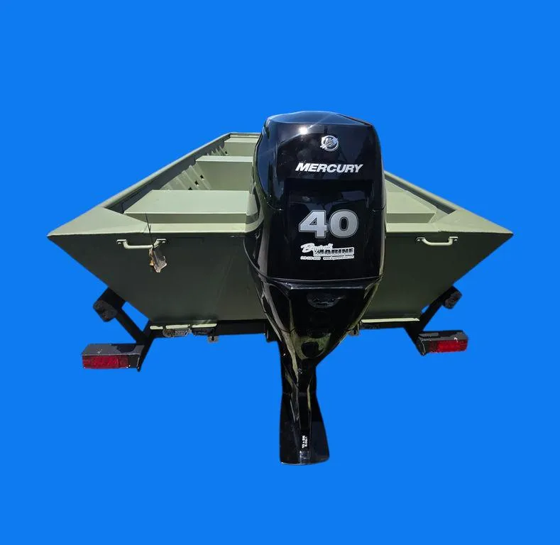 Slide: The Image of 2025 Weldcraft 1652-RL boat interior with motor, against blue background. - 6