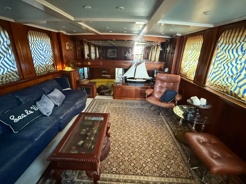 Slide: The Image of Luxurious interior of a 1971 Broward Motor Yacht. - 9