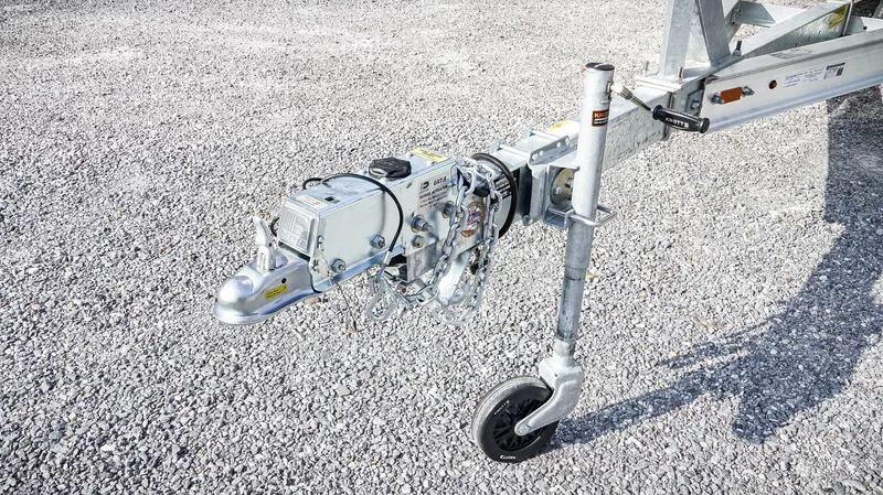 Slide: The Image of Trailer hitch and wheel assembly for 2026 Tidewater 2410 Bay Max boat. - 46