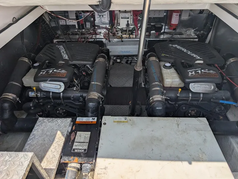 Slide: The Image of Engine room of 2002 Regal Commodore 3860 with twin MerCruiser 8.1S Horizon engines. - 41