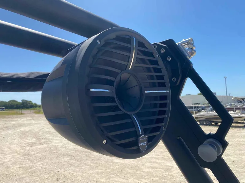 Slide: The Image of Close-up of a speaker on a 2025 ATX Surf Boats 24 Type-S. - 10