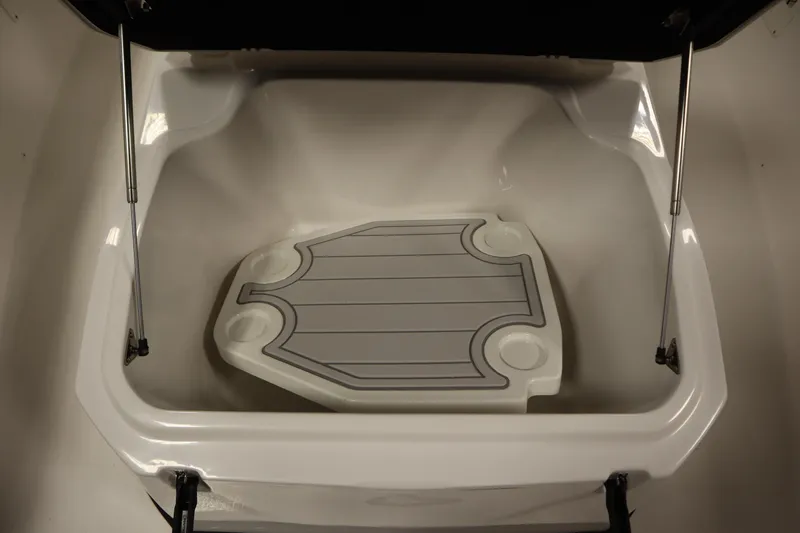 Slide: The Image of Storage compartment of 2026 Sea Fox 268 Commander boat, featuring a built-in table. - 23