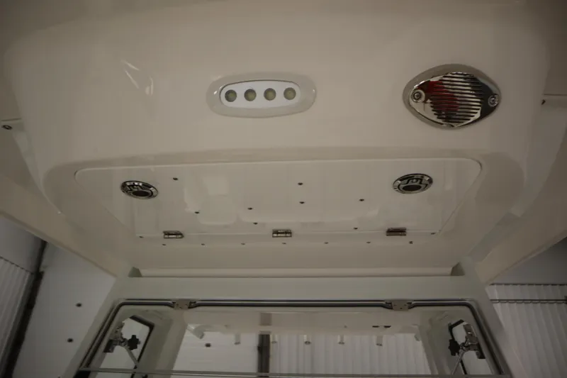 Slide: The Image of Ceiling view of 2026 Sea Fox 268 Commander boat with lights and speaker. - 26