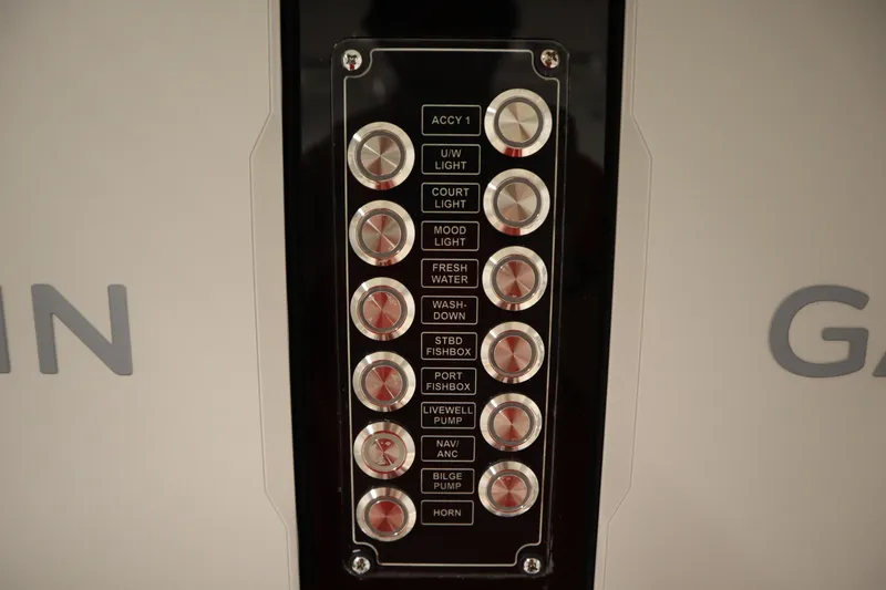 Slide: The Image of Control panel of 2026 Sea Fox 268 Commander boat with labeled buttons. - 41