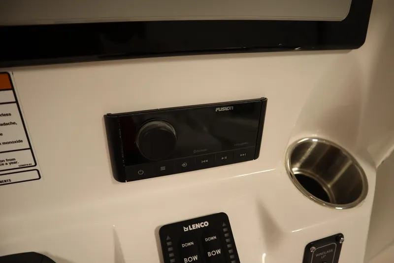 Slide: The Image of Control panel of 2026 Sea Fox 268 Commander boat with Fusion audio system. - 46