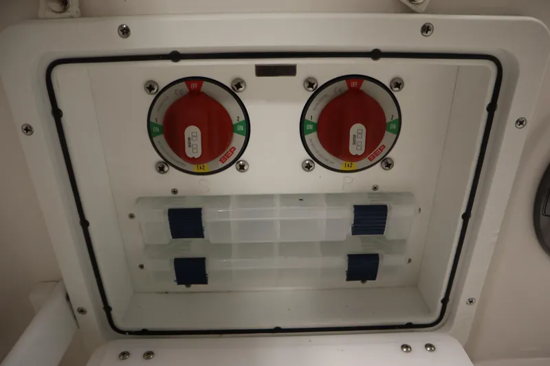 Slide: The Image of Control panel of 2026 Sea Fox 268 Commander boat with dual switches. - 64
