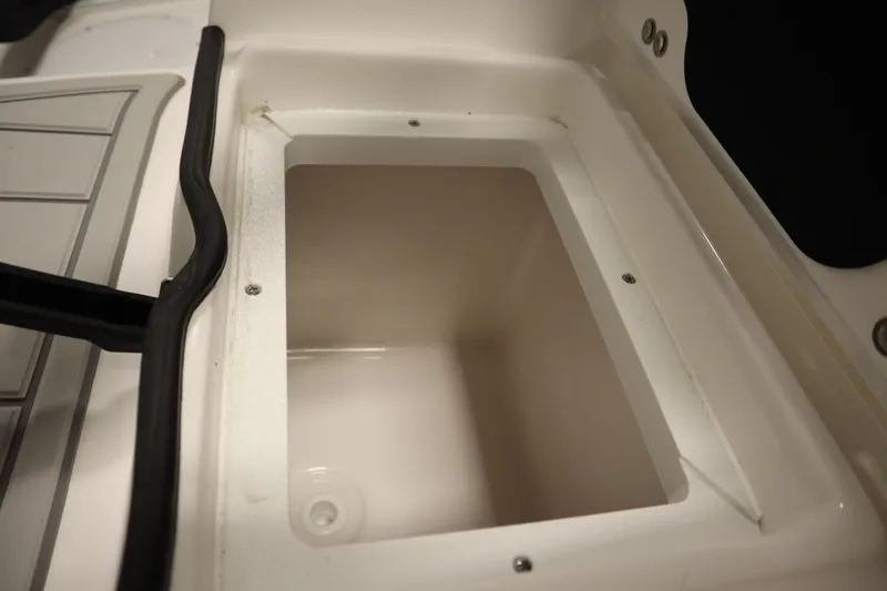 Slide: The Image of Storage compartment on 2026 Sea Fox 268 Commander boat, featuring a sleek white interior. - 71