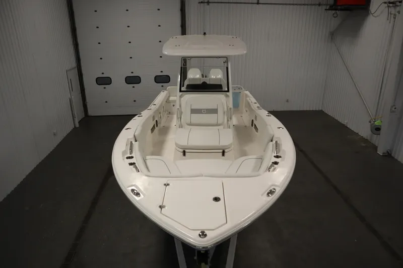 Slide: The Image of 2026 Sea Fox 268 Commander boat in indoor storage facility. - 8