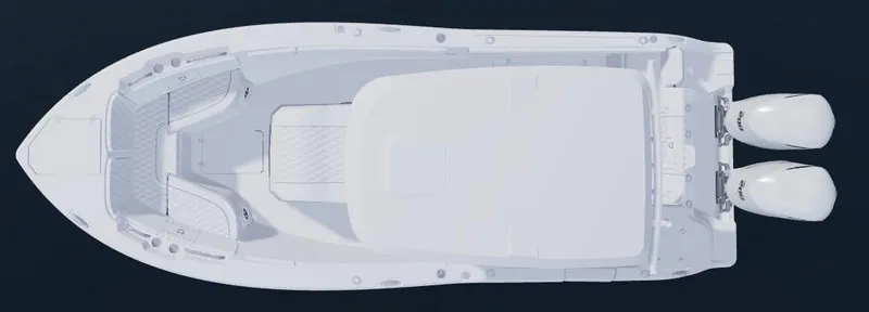 Slide: The Image of Top view of 2026 Sea Fox 268 Commander boat with dual engines. - 86
