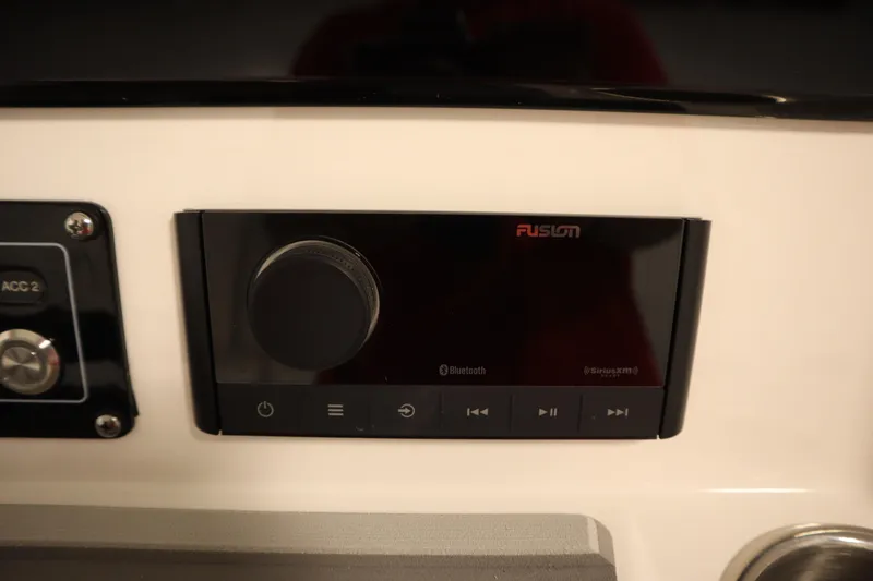 Slide: The Image of Fusion audio system on 2026 Sea Fox 228 Commander boat dashboard. - 34