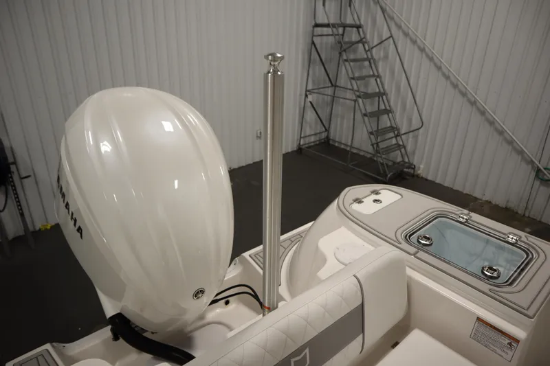 Slide: The Image of 2026 Sea Fox 228 Commander boat interior with Yamaha engine and seating. - 49