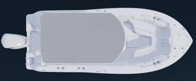 Slide: The Image of Top view of 2026 Sea Fox 228 Commander boat, showcasing spacious deck layout. - 61