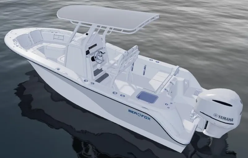 Slide: The Image of 2026 Sea Fox 228 Commander boat with Yamaha engine on calm water. - 62