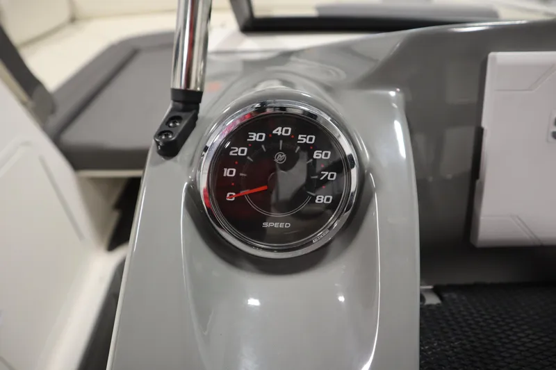 Slide: The Image of Speedometer of 2025 Heyday WT Surf boat, displaying speed in a sleek dashboard. - 16