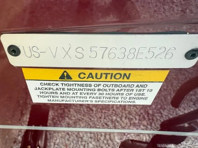 Slide: The Image of 2026 Vexus AVX181 boat caution label and serial number plate. - 4