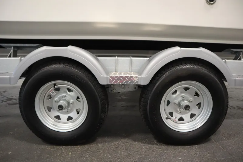 Slide: The Image of Trailer wheels for 2026 Bayliner 20 Cc Trophy boat, close-up view. - 41