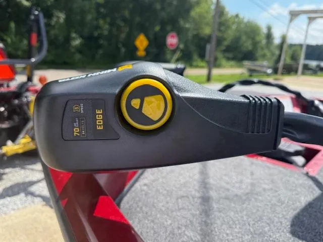 Slide: The Image of Trolling motor control on 2026 Crestliner XF179 boat, featuring Minn Kota Edge 70 lb thrust. - 7