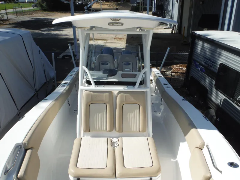 Slide: The Image of 2017 Sea Fox 266 Commander boat interior with seating and console. - 14